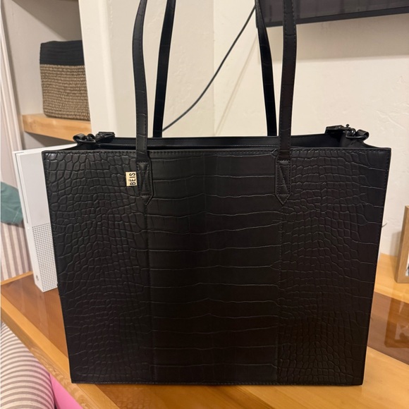 BEIS The Large Work Tote in Black Croc - Picture 5 of 8